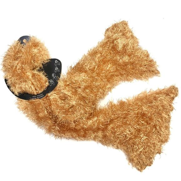 Fuzzy Expandable Eyelash Magic Tube Scarf Golden Mustard - Picture 1 of 3